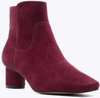 Draper James Bethany Bootss Burgundy Suede Square Toe Bootie JZZ1191