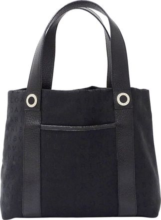 Bulgari Black Canvas Handbag Tote Bag (Pre-Owned)