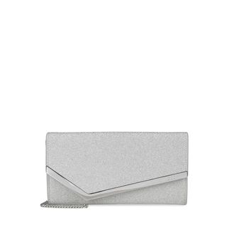 Jimmy Choo London Accessoires, Dames, Grijs, ONE Size, Leer, Emmie Clutch