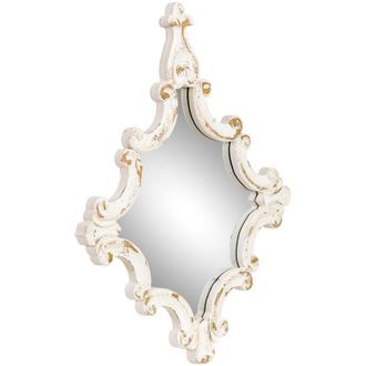 Wanderlust Deco Espejo De Pared De Madera Blanco 59x3.5x76h Cm