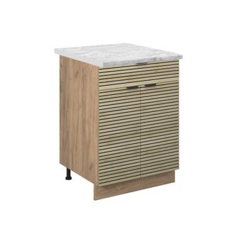 Vicco Muebles Bajos Fame-line, Panel De Roble, 60 Cm Con Caj&oacute;n, Et M&aacute;rmol, Vicco