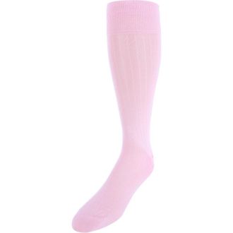 Trafalgar Store Jasper Mercerized Cotton Ribbed Mid-Calf Solid Color Socks in Pink at Nordstrom