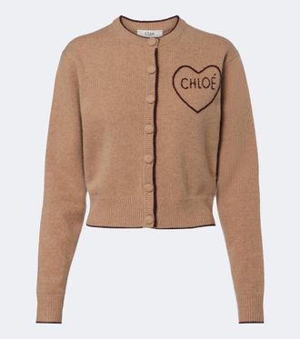 Chlo&eacute; Chlo&eacute; Logo wool and cashmere cardigan