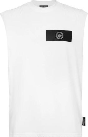 Plein Sport T-shirt Ronde Hals Mouwloos - Heren - Sportshirts - Wit - 3XL - Katoen - Fitness