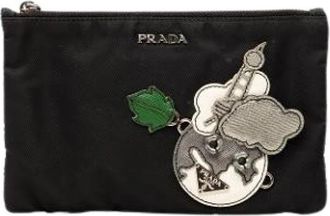 Prada Pre-owned Nylon Pouch - Dames - Vintage Clutch - Zwart - ONE Size - Nylon - Vintage