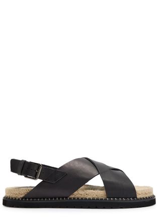 Castaner Tiago Leather Espadrille Sandals - Black - 44 (IT44 / UK10)