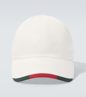 Gucci Web Stripe cotton-blend baseball cap