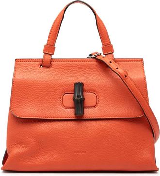 Gucci 2000-2015 Small Leather Bamboo Daily satchel - Orange