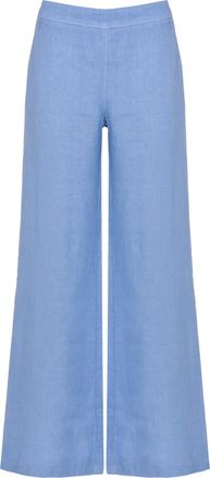 120% Lino Light Blue Elastic Waist Pants