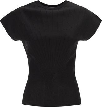 Sportmax Samba Top - Dames - Ronde hals truien - Zwart - XS - Polyester - Truien & Vesten