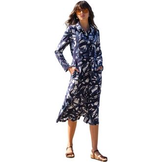Celtic & Co. Slub Jersey Shirt Midi Dress in Navy Brushstroke at Nordstrom, Size 10