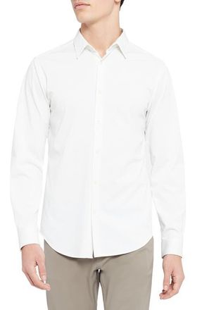 Theory Sylvain ND Structure Knit Button-Up Shirt in White at Nordstrom, Size Xx-Large