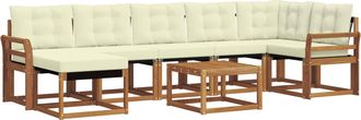 vidaXL Conjunto De Sof&aacute;s De Exterior 8 Uds. Natural Y Crema Vidaxl