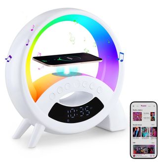 OEM Luz De Despertador Inteligente, L&aacute;mpara Ambiental, Luz De Despertador Con Carga Inal&aacute;mbrica, Altavoz Bluetooth Y Ruido Blanco, Simulador De Amanecer, 
