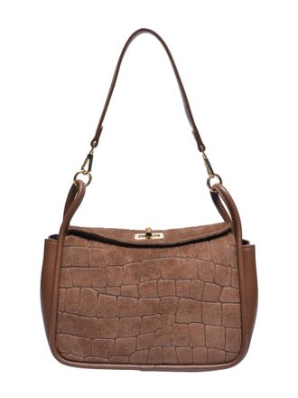 Anna Luchini Brown Rundleer Tas
