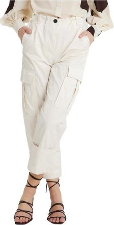 Erika Cavallini Semi Couture Rechte broek - Dames - Straight fit broeken - Wit - M - Katoen - Broeken