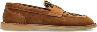 Dolce & Gabbana Suede Loafers - Dames - Loafers - Bruin - 37 1/2 EU - Leer - Schoenen