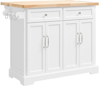 SoBuy Sobuy Mesa Auxiliar De Cocina Con Ruedas, Isla Central Con Superficie De Trabajo Extensible, Carrito M&oacute;vil Para Cocina O Comedor, Mueble De Cocina Con