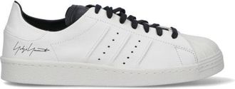 Yohji Yamamoto Contrast-Detail White Leather Y-3 Superstar Sneakers