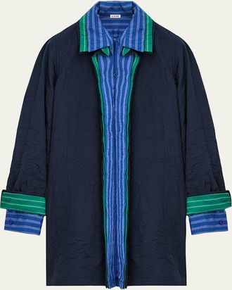 Loewe Layered Collar Long-Sleeve Shirtdress