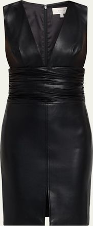 Toccin Dash Plunging Ruched Bodycon Mini Dress