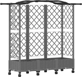 vidaXL Cama Elevada Con Trellis Y Techo Gris Claro 163 X 40 X 129 Cm Vidaxl