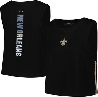 Pro Standard Womens Pro Standard Black New Orleans Saints Ombre Wordmark Classic Cropped Tank Top at Nordstrom, Size Xx-Large