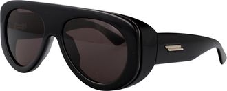 Bottega Veneta Unisex Sunglasses Bv1362s Black-Grey Black-Black-Grey Injected Black/black/grey