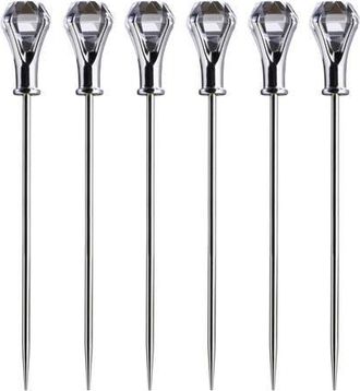 Prodyne Diamond Head Martini Picks, Set of 6, Acrylic and Stainless Steel in Silver at Nordstrom