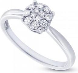 Allurez 0.20ct 18k White Gold Diamond Cluster Ladys Ring