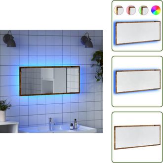 vidaXL Specchio a parete - vidaXL Specchio Bagno LED Legno Antico 100x8,5x37 cm Legno Multistrato - Specchio in truciolato
