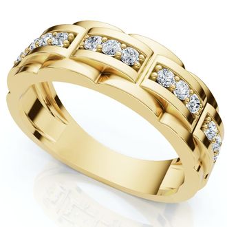 Pompeii3 Mens 1/3Ct Diamond Lab Grown Wedding Anniversary Ring Gold