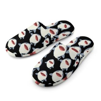 Generic Animated Shark Mens Cozy Memory Foam Slippers Warm Cotton House Shoes Comfy Slipper for Indoor Outdoor