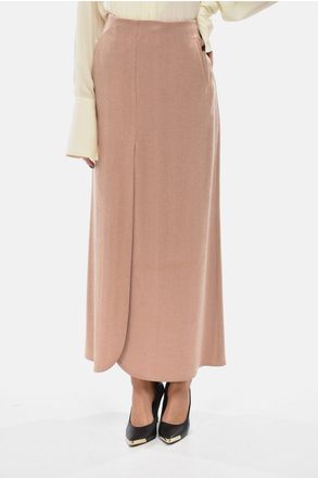 Armani GIORGIO Satin Longuette With Maxi Front Slit Armani