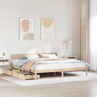 vidaXL Vidaxl - Estructura De Cama Sin Colch&oacute;n Madera Maciza De Pino 200x200 Cm