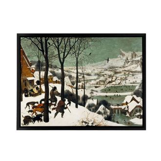 Artery8 Pieter Bruegel The Elder Hunters In Snow Framed Canvas Wall Art Print | Size: W24 x H32