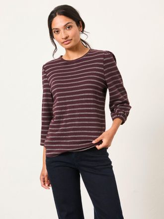 Fat Face FatFace Leni Purple Sparkle Stripe Top