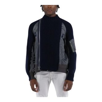 sacai Jassen, Heren, Grijs, M, Nylon, Nylon Twill Mix Blouson Jack