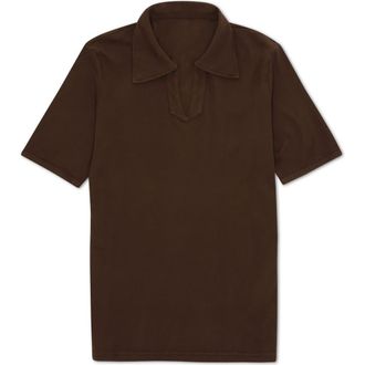 Fortela Goose Short Sleeve Polo in Brown at Nordstrom, Size Medium Eu