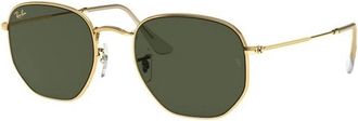 Ray-Ban Authentieke Hexagonale Bril Premium Kwaliteit - unisex - Zonnebrillen - Geel - 51 MM - Accessoires