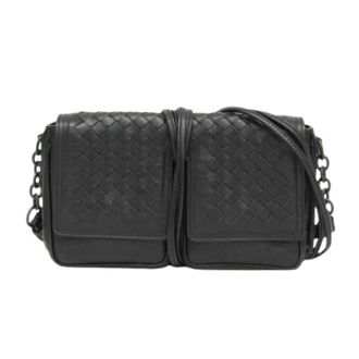 Bottega Veneta Pre-owned Cross Body Bags, female, Black, Size: ONE SIZE Pre-owned Intrecciato Shoulder Bag