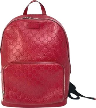 Gucci Pre-owned Leather gucci-bags - Dames - Vintage Rugzakken - Rood - ONE Size - Vintage