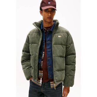 Tommy Jeans corduroy gewatteerde jas groen