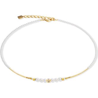 Coeur de Lion Shimmering Princess Pearls Gold Necklace in White at Nordstrom