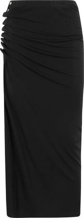 Paco Rabanne Gedrapeerde Midi Rok - Dames - Midirokken - Zwart - 2XS - Rokken