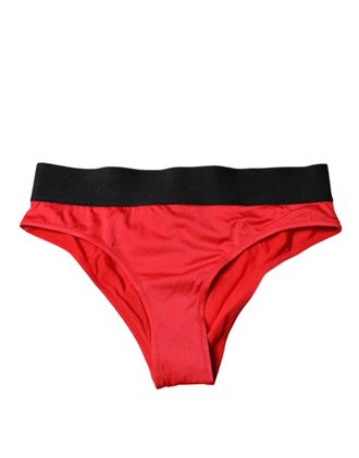 Dolce & Gabbana Red Nylon Stretch Mid Waist Panty Womens Underwear