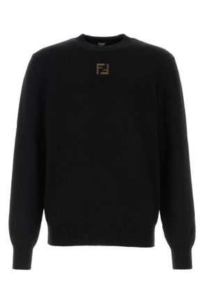 Fendi Black Crew Neck Sweaters