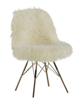 Linon Remy Flokati Chair With Metal Base