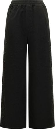 Pinko Denim Jeans met kanten zijband - Dames - Wijde Broeken - Zwart - S - Denim - Broeken