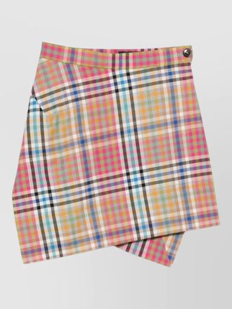 Vivienne Westwood high waist asymmetric check mini skirt
